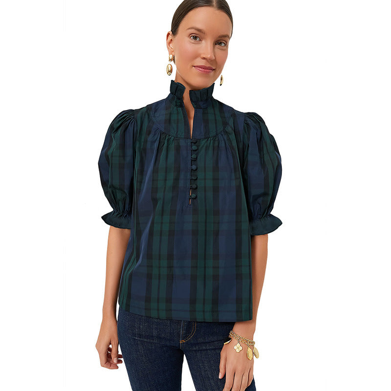 New Ruffled Short Sleeves Top For Women