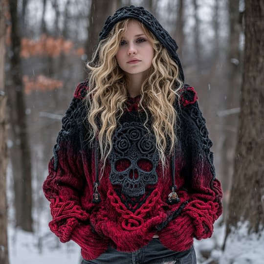 Womens Relaxed-fit Casual Retro Hoodie with a Dropped Shoulder