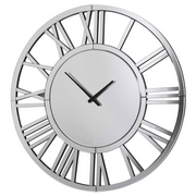 24 Large Wall Clock Decorative Mirrored Wall Clock for Living Room Decor Big Sier Modern Wall Clocks Decor Hour and Minute Hand Battery Operated