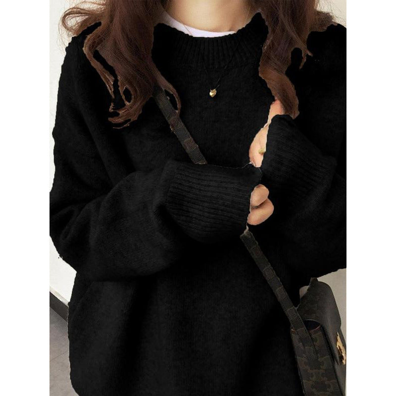 Pullover Soft Glutinous Thickened Women's Round Neck Sweater