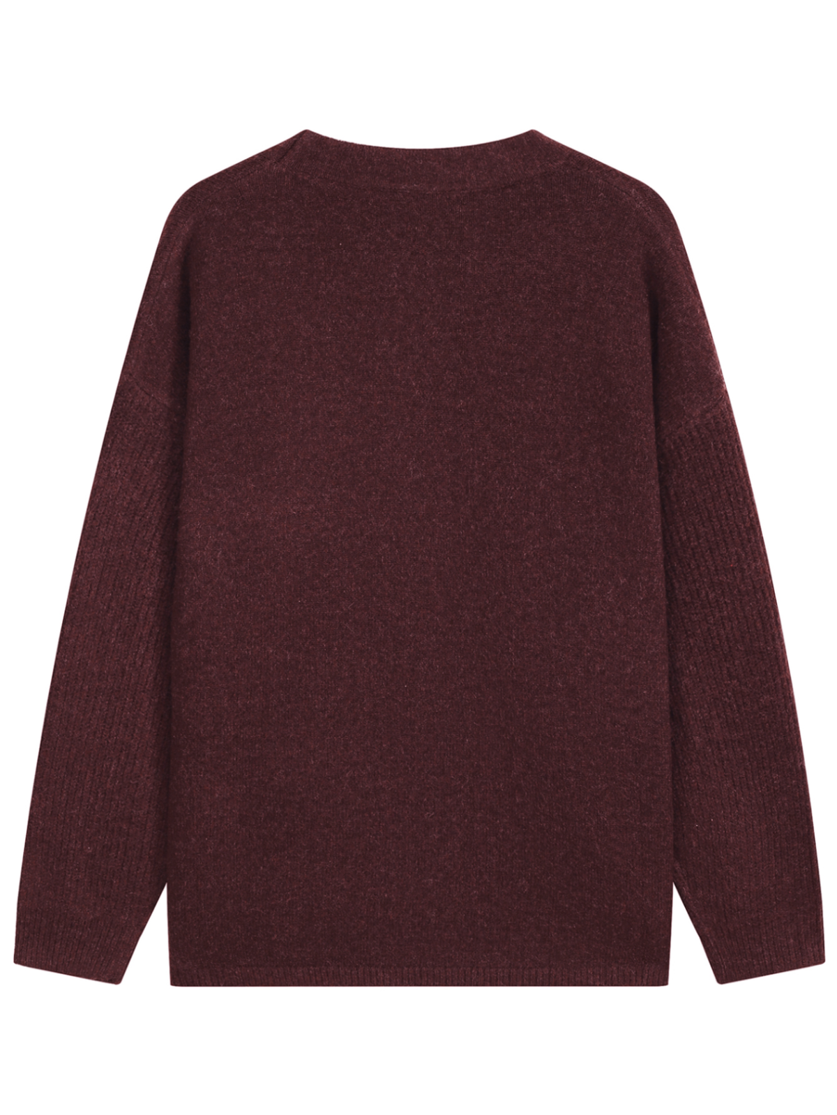 Ladies Irregular Wrap Front Two Buttons Drop Shoulder Knit Coat with Side Pockets