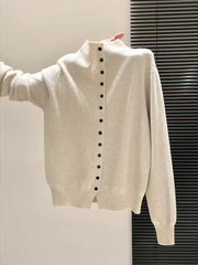 Slimming Versatile Mock-neck Knit Cardigan Sweater