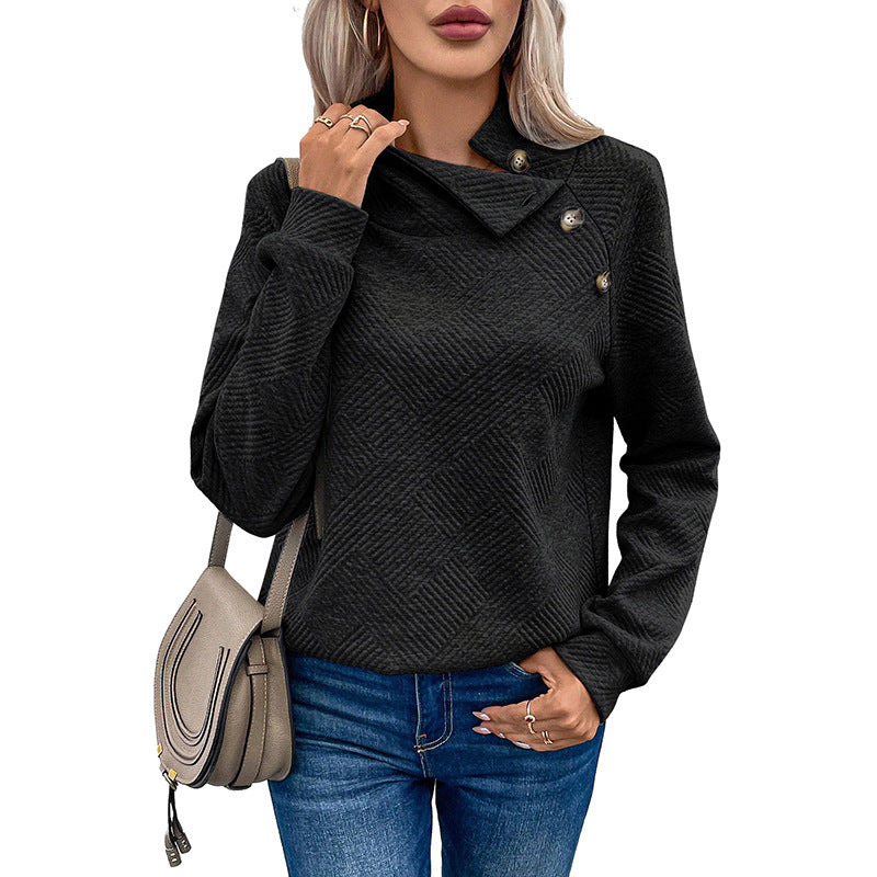Asymmetric Solid Long Sleeve Pullover