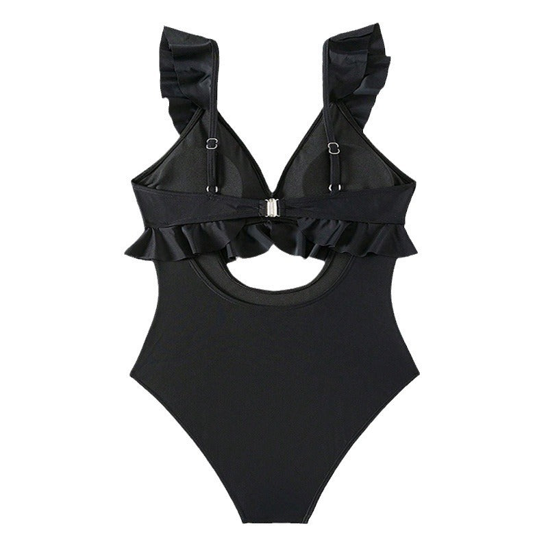 Flounced Backless One-Piece Swimsuit for Women