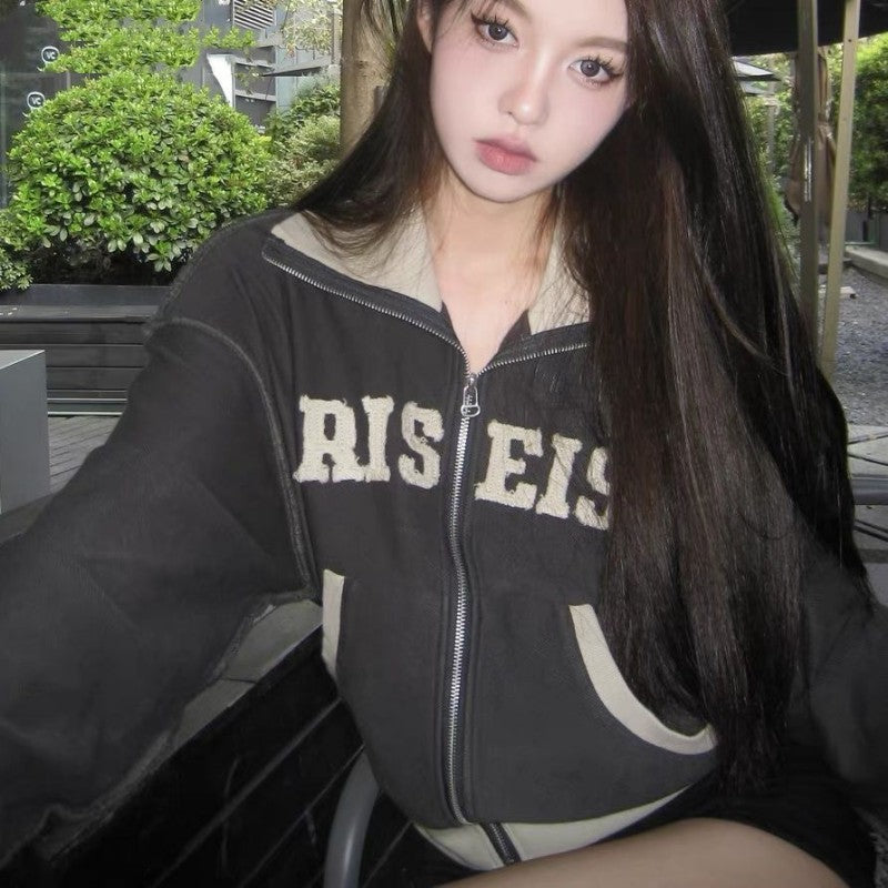 Retro Oversized Women's Zip Hoodie & Sweater Jacket