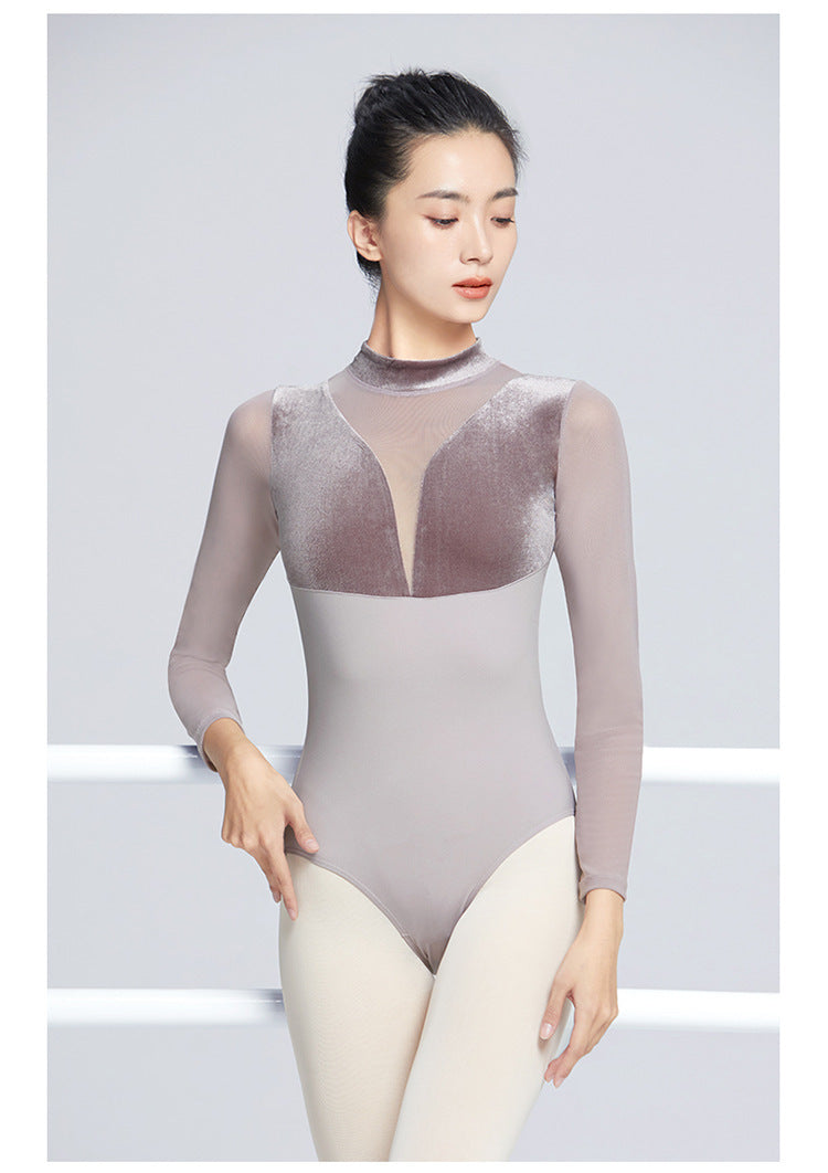 Women's Velvet Collar Long-Sleeve Sports & Dance Jumpsuit