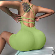 Breathable Back-Cross Active Sports Shapewear Jumpsuit