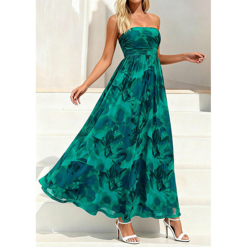 Vintage Womens Fashionable Strapless Dress