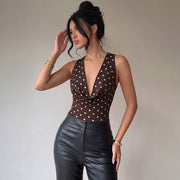 Retro Polka-dot Sleeveless Jumpsuit