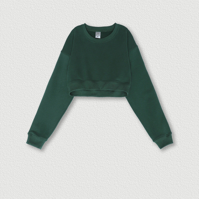 Women's Retro Cropped Long-Sleeve Sweatshirt