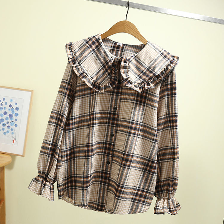 Long Sleeve Inner Wear Korean Loose Cotton Doll Collar Jacket