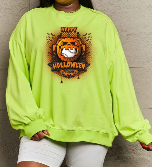 Women's Printed Long Sleeve Loose Sweatshirt