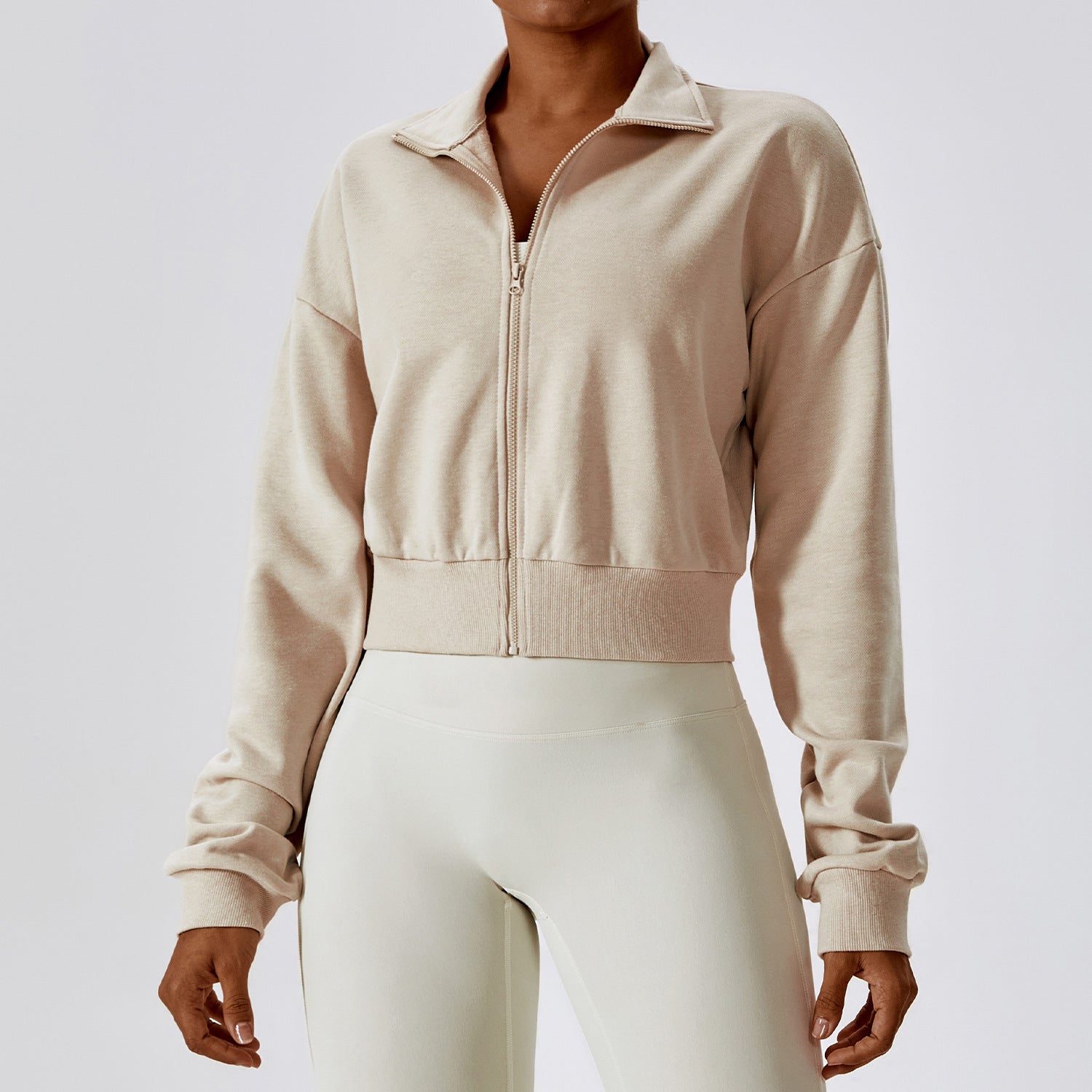 Women's Loose Zip Long Sleeve Sporty Casual Sweatshirt