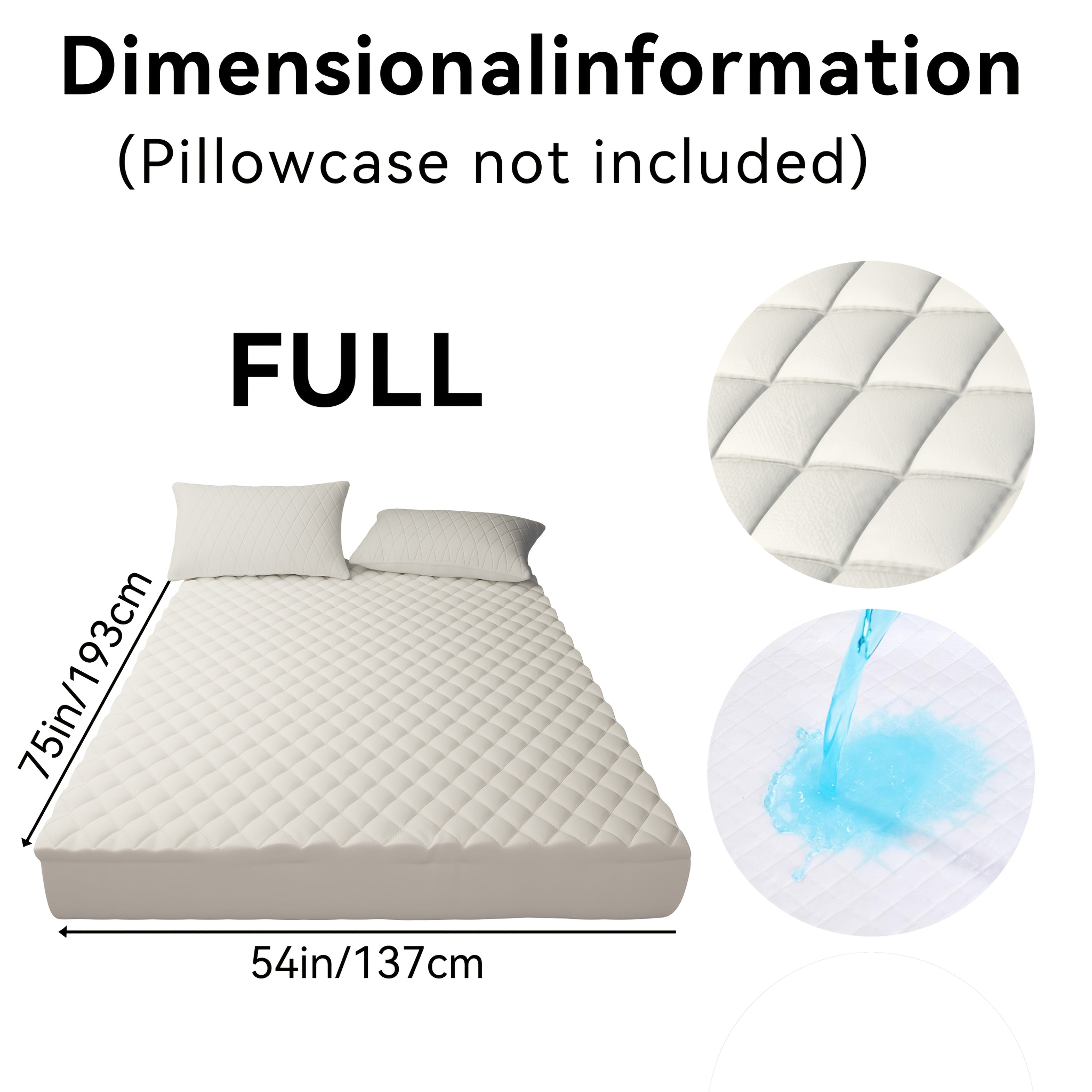 1pc Cooling Waterproof Mattress Protector with 9-15\" Deep Pocket