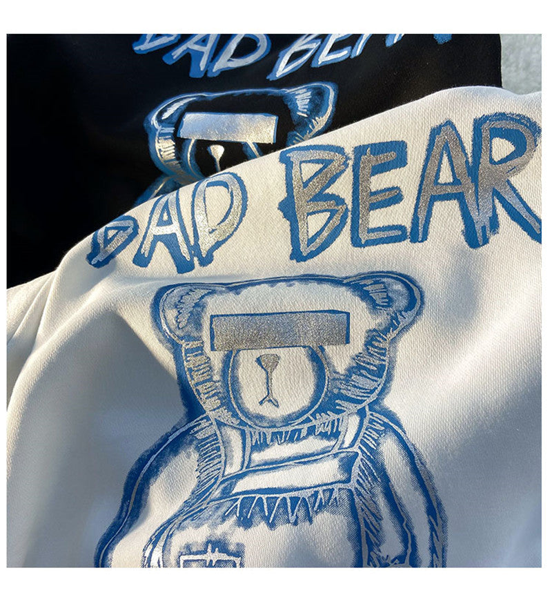 Oversized Hip-Hop Bear Hoodie | Korean Streetwear Pullover