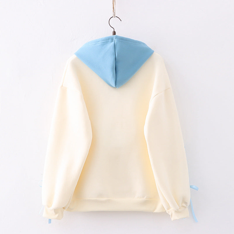 Cute Cartoon Fleece Thickened Hoodie Sweatshirt