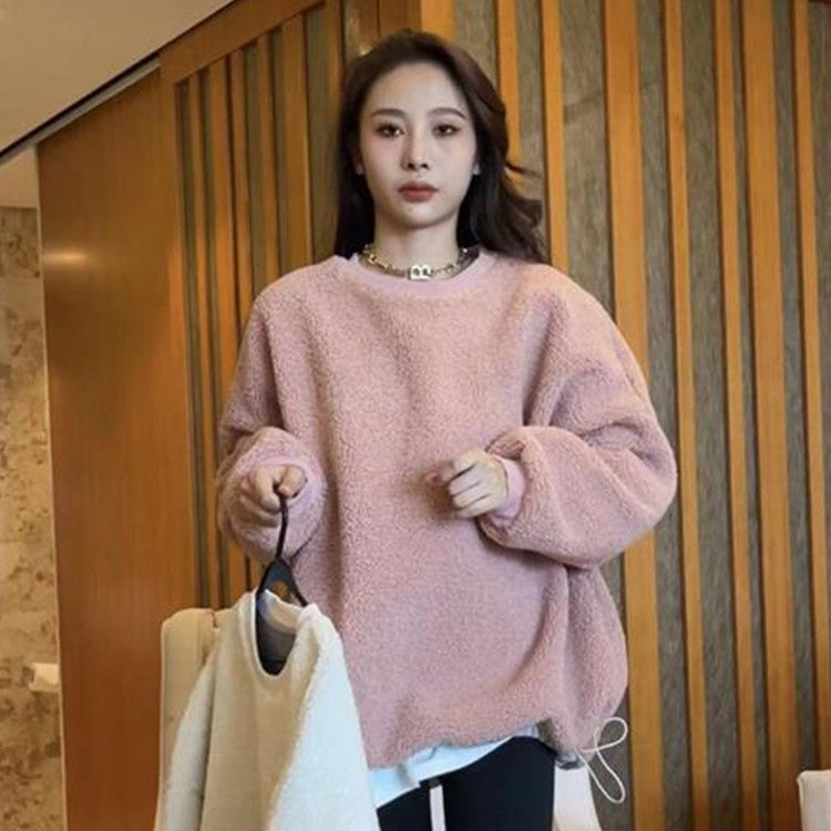 Lazy Wind Lambswool Round Neck Sweater Female
