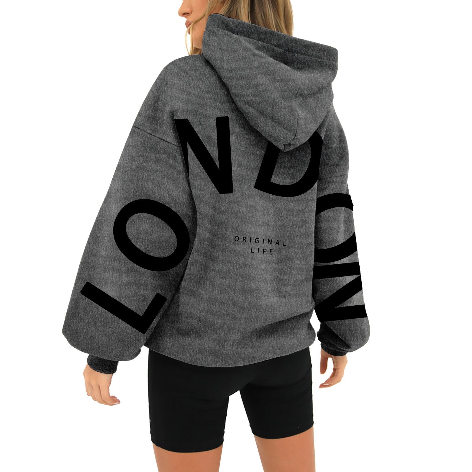 Casual Printed Long Sleeve Pocket Hoodie Sweatshirt