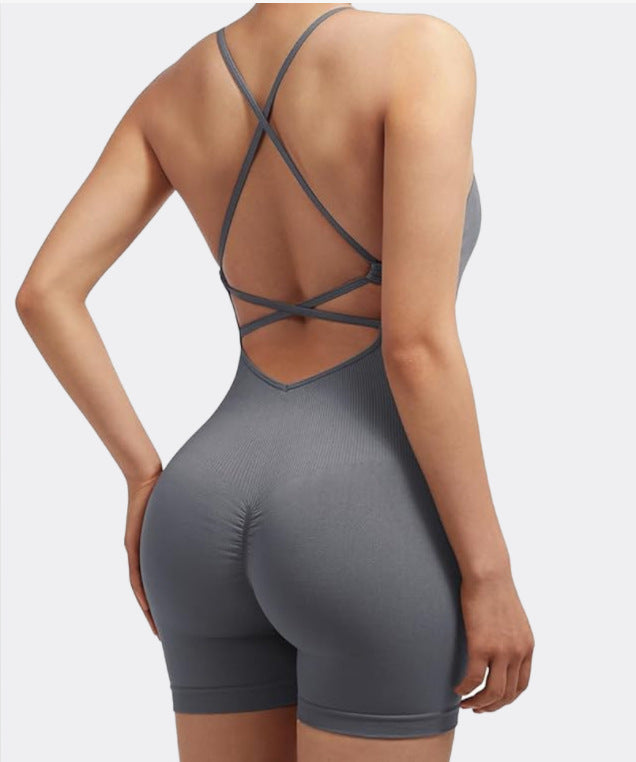 Women's Seamless One-Piece Yoga Romper for Fitness
