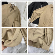 Women's Solid Color Retro Casual Long Sleeve Loose Shirt