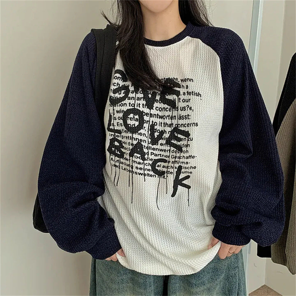 Women's Contrast Patchwork Casual Hoodie