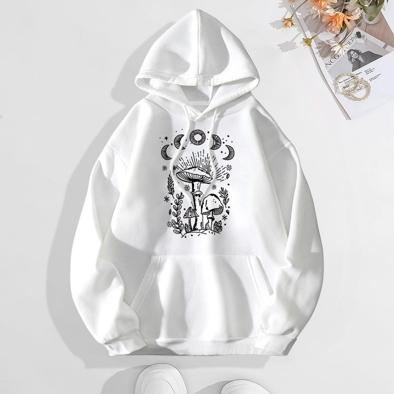 Velvet Thickened Hooded Sweatshirt with Heel Wrap