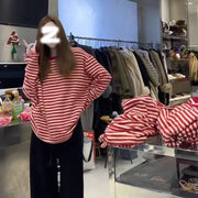 Women's Cozy Korean Loose Crew-Neck Long-Sleeve T-Shirt