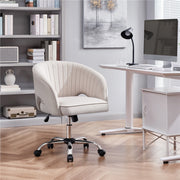 Velvet Tufted Barrel Back Office Chair with Wheels and Adjustable Height
