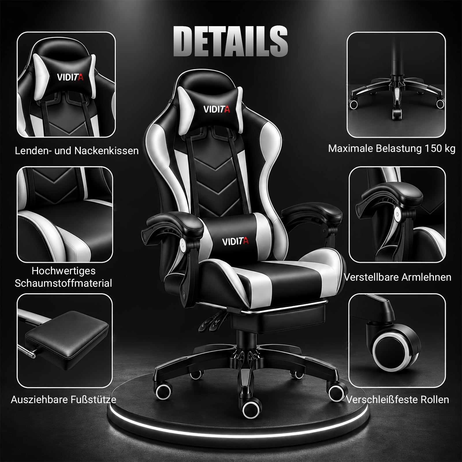 Ergonomic Gaming Office Chair with Lumbar Support – Racing Style