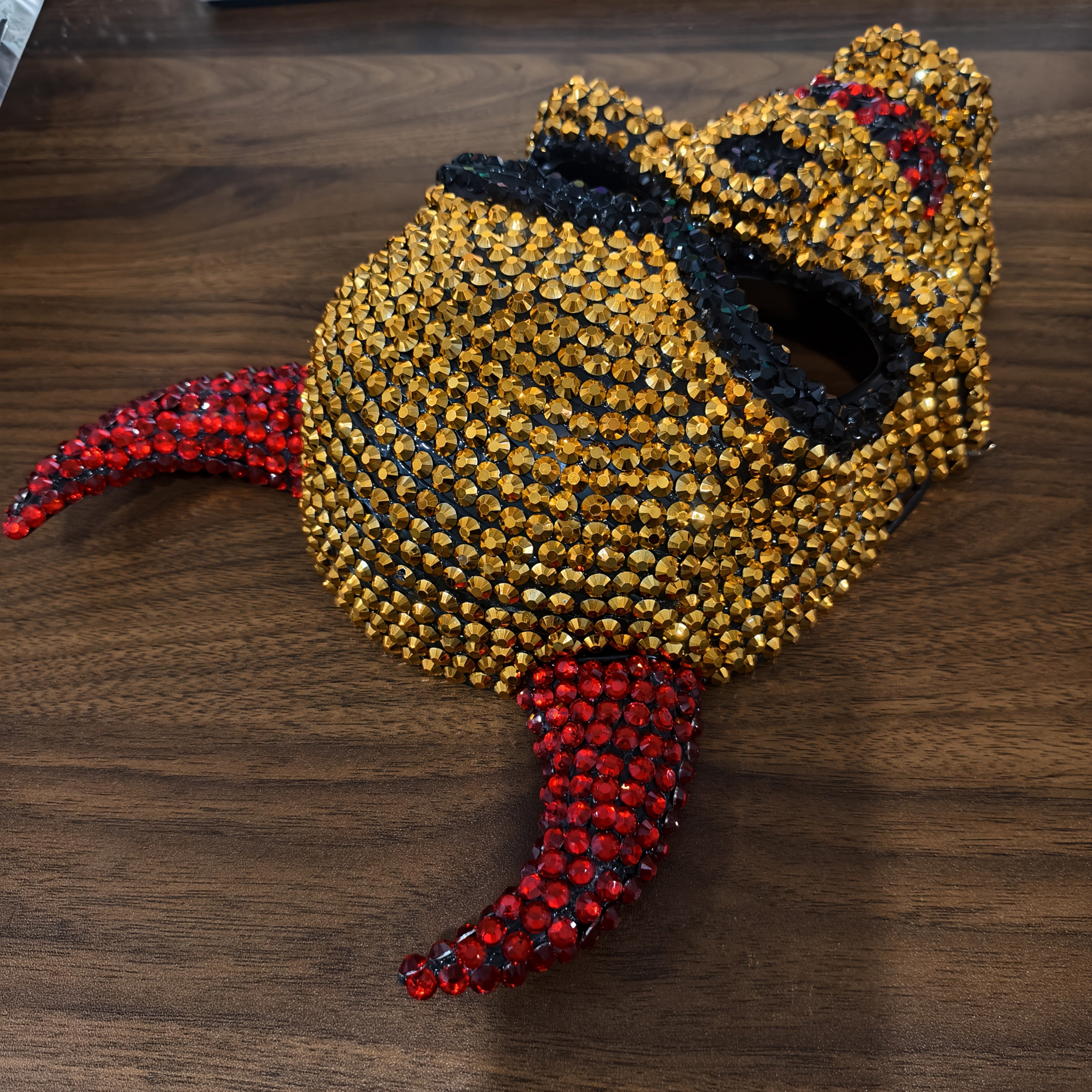 Full Rhinestone Demon Skull Mask – Adjustable Lightweight Costume Mask