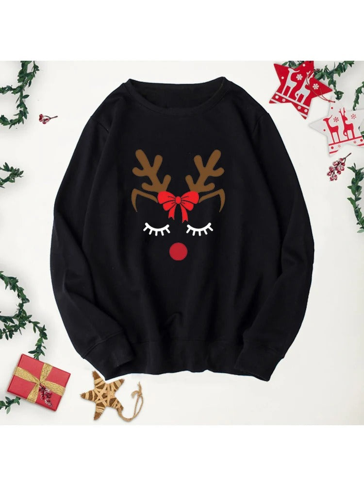 Unisex Cartoon Long Sleeve Cotton Terry Pullover Sweater