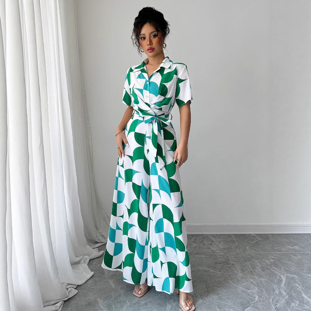 Women's Short Sleeve Wide Leg Jumpsuit - Chic & Comfy Romper