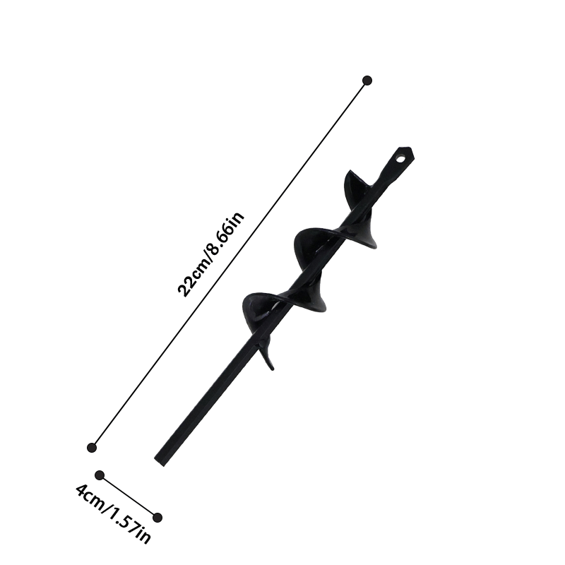 Heavy Duty Garden Auger Drill Bit, 3/8" Hex Shank, 22 cm Length, Solid Steel