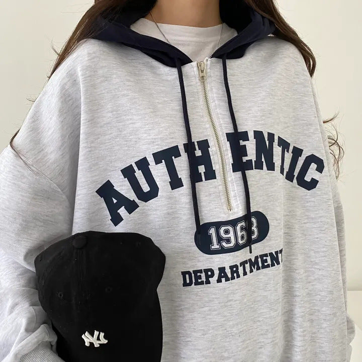 Niche Style Zip-Up Hoodie Sweatshirt