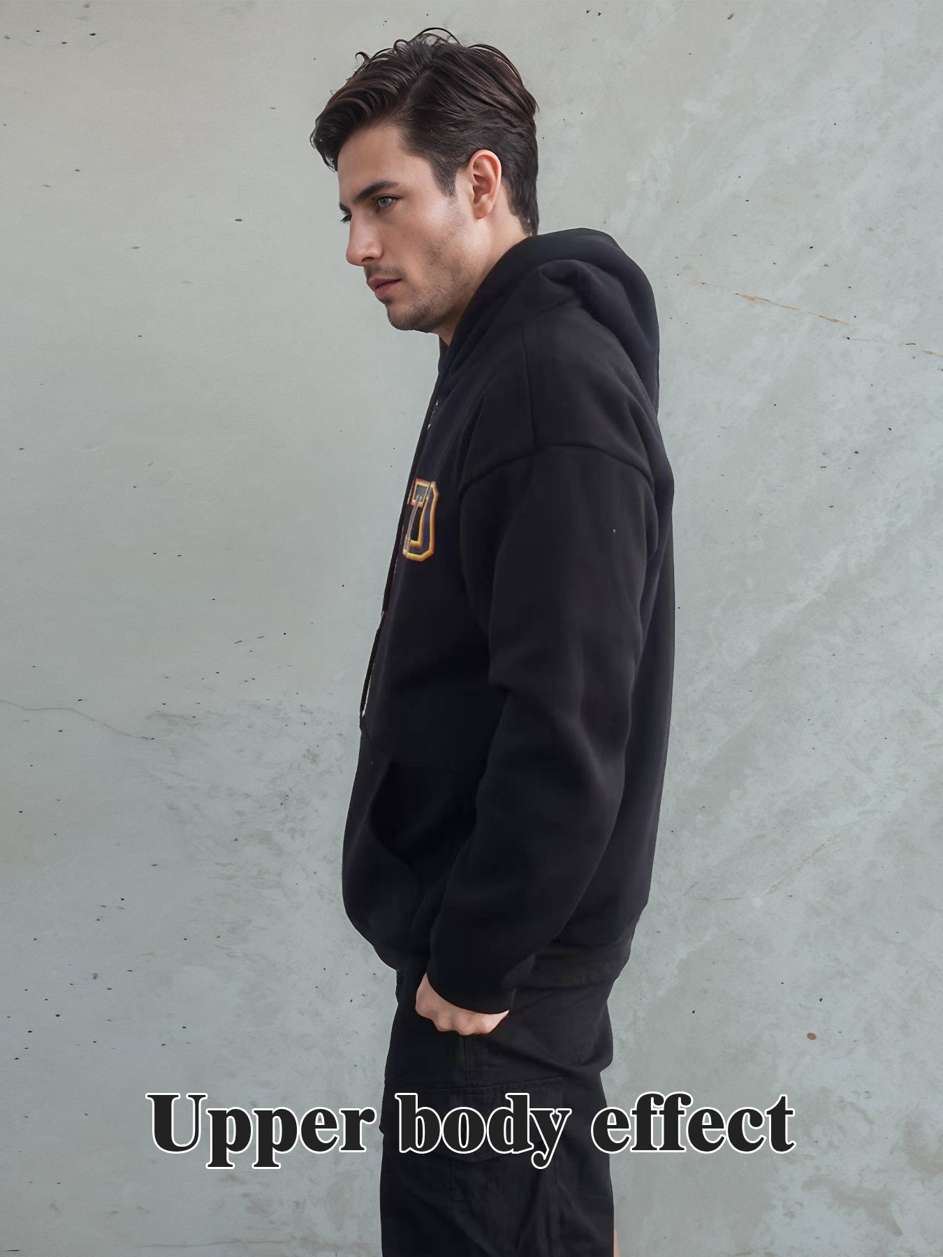 Unisex Stylish Solid Color Print Long Sleeve Hoodie