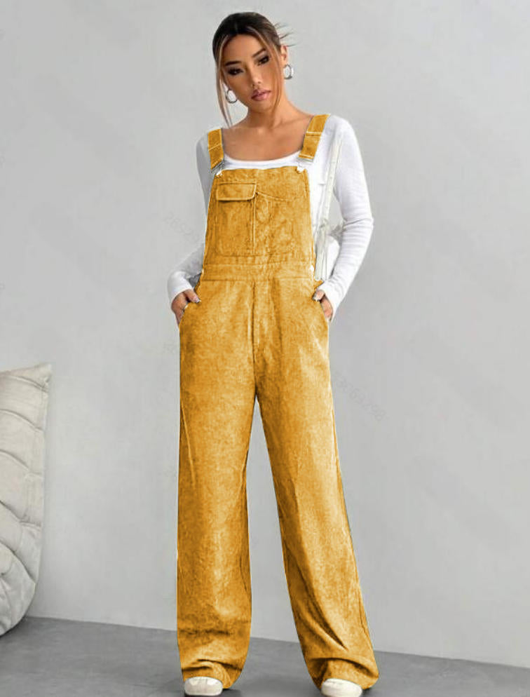 Corduroy Slimming Loose-fitting Jumpsuit