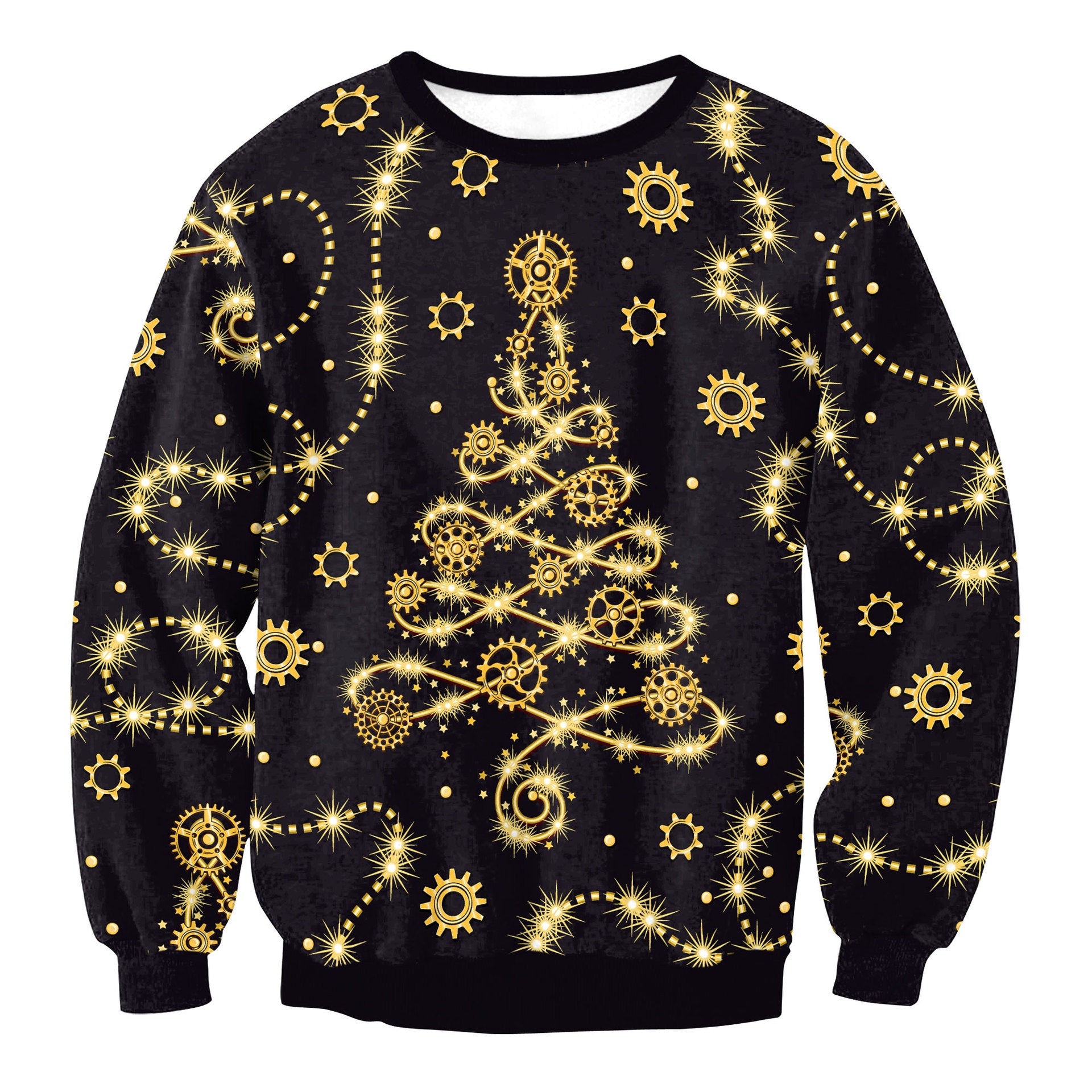 Festive Christmas Elk Print Crewneck Women's Sweater