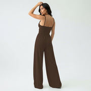 Strap Waist-Cinching Wide-Leg Jumpsuit For Women