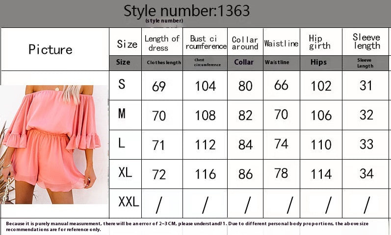 Chiffon Short Sleeve Loose Jumpsuit Romper