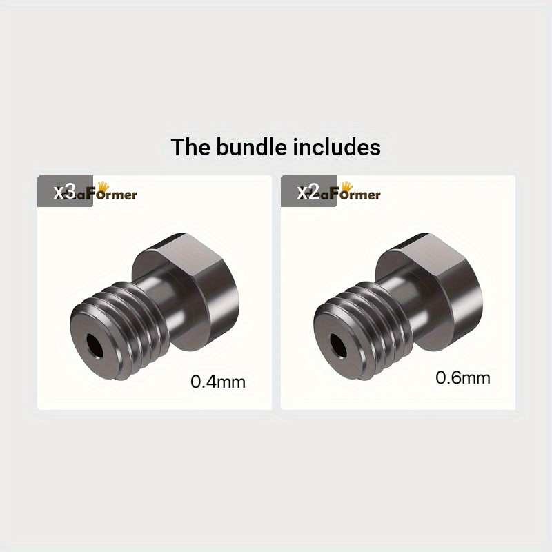 Hardened Steel 3D Printer Nozzle Set for 1.75mm Filament