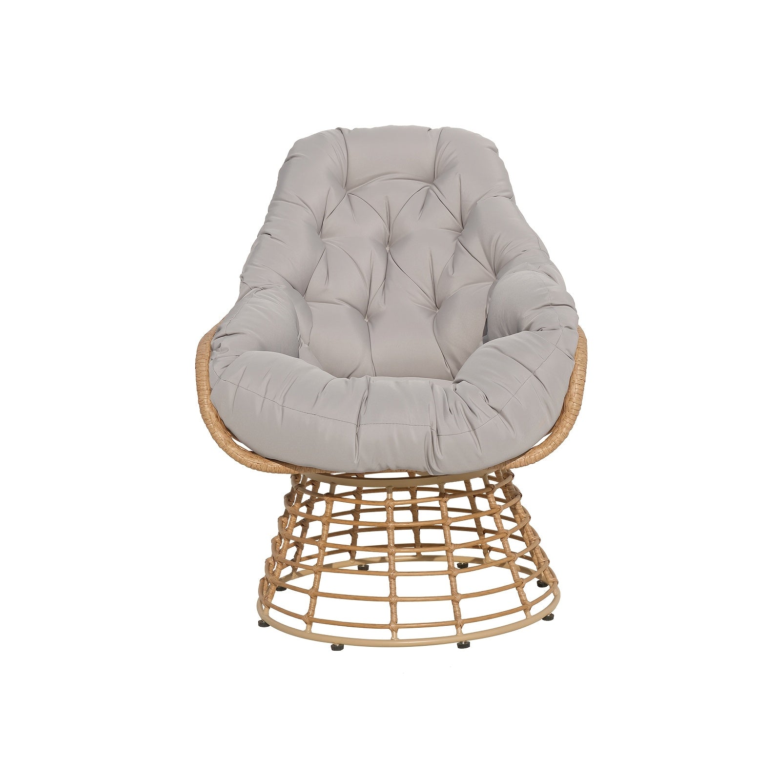 Outdoor Patio Swivel Chair 360 Degree Rotation, Wicker Bistro Set with Thick Cushions, Wicker Lounger Chairs, Rattan Chairs Conversation Set, Coffee Table, Ottoman, Garden Balcony Backyard, Ergonomic Design