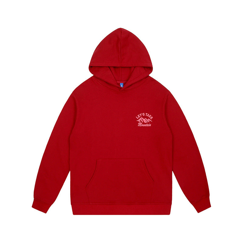 Cozy Thickened Fleece Loose Printed Hoodie