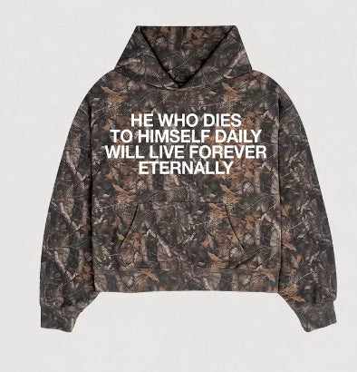 Unisex Leaf Camo Hoodie Casual Streetwear Pullover