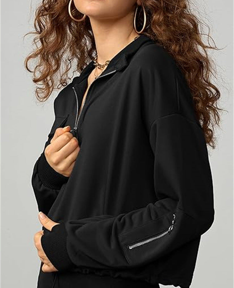 Women's Casual Long Sleeve Half-Zip Sweatshirt