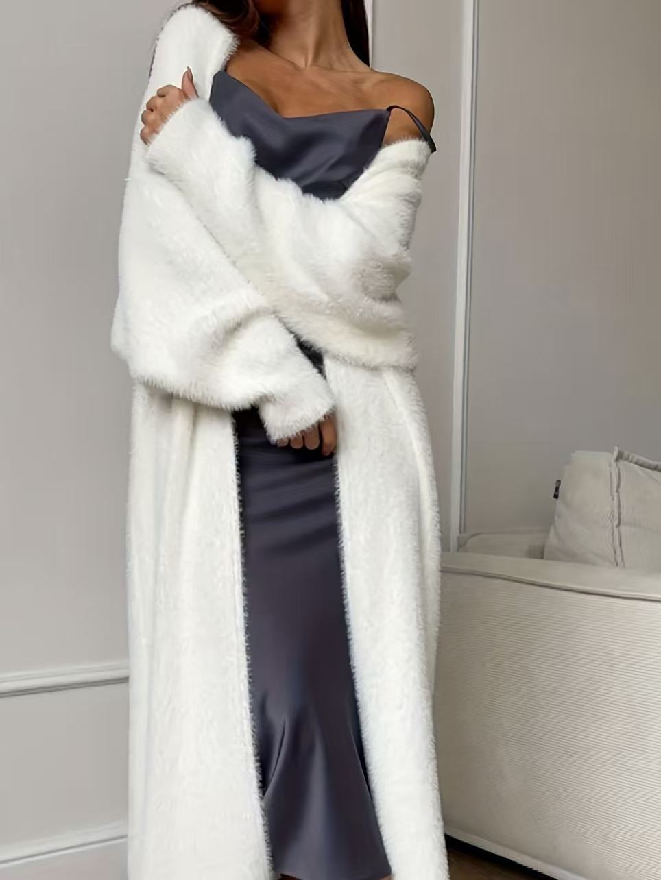 Fluffy Oversized Knitted Cardigan
