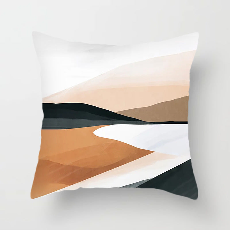 Nordic Geometric Throw Pillow - Ultra-Soft, Coffee Brown