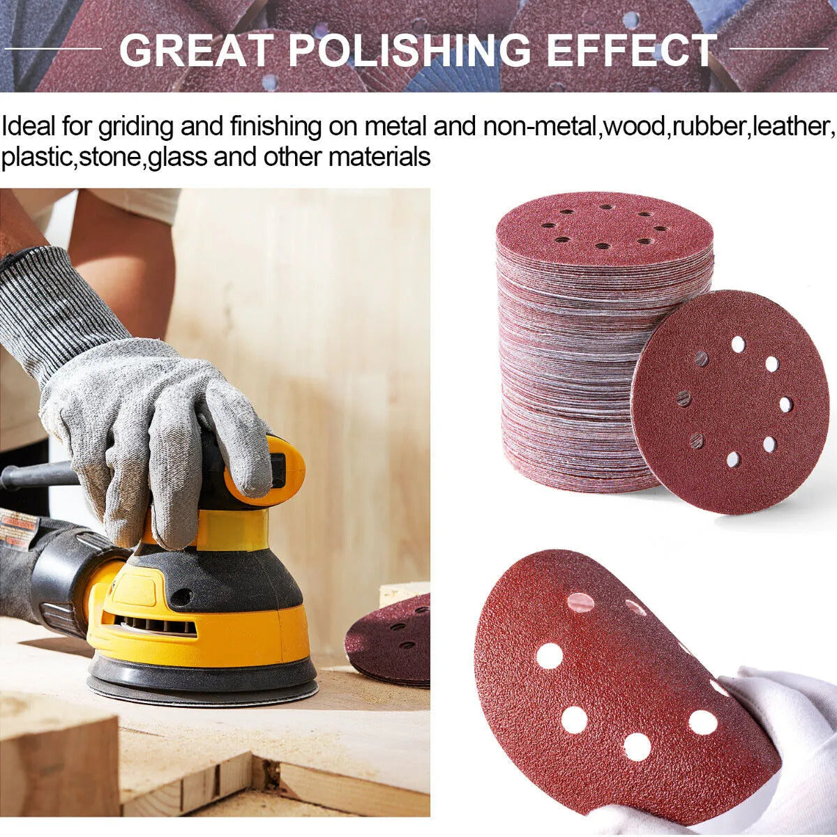 5-Piece Mixed Grit Sanding Disc Set for Orbital Sanders