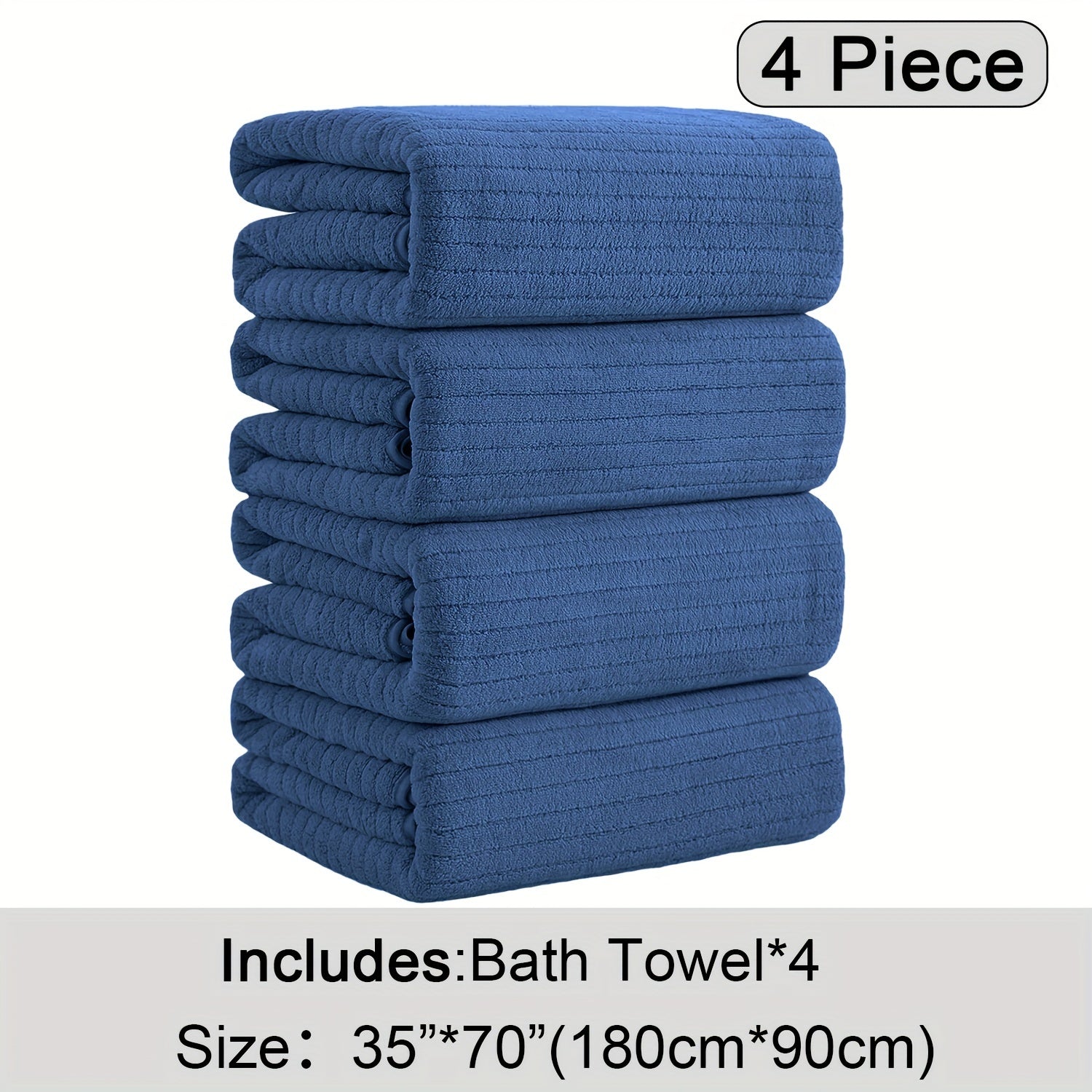 4-Piece Extra Large Microfiber Bath Towel Set, 35" x 70"