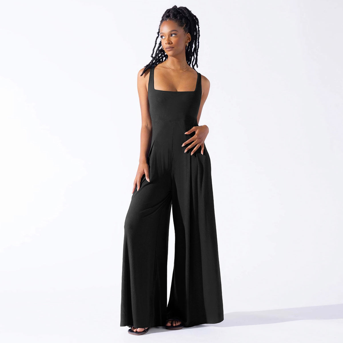 Chic Knit Wide-Leg Sling Jumpsuit