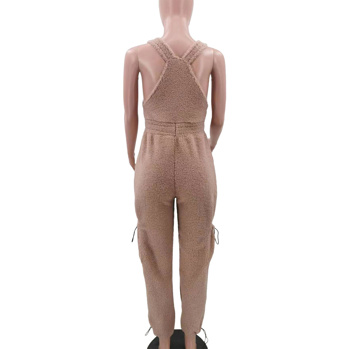 Cozy Fleece Drawstring Casual Women's Jumpsuit